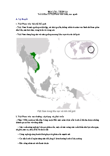 Giáo án ôn tập Địa lí Lớp 8 - Bài 22+23