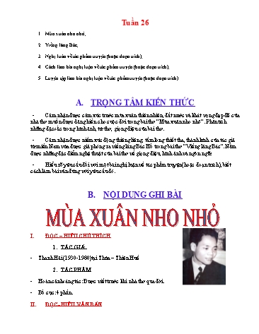 Giáo án ôn tập Ngữ văn Lớp 9 - Tuần 26+27