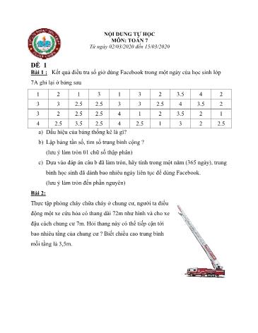 4 Đề ôn tập Toán Lớp 7 - Năm học 2019-2020 - Trường THCS Nguyễn Hiền