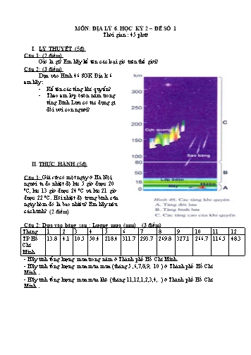 6 Đề kiểm tra học kỳ 2 môn Địa lý Lớp 6
