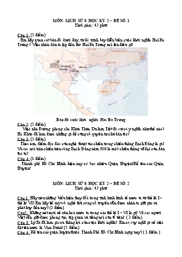 6 Đề kiểm tra học kỳ 2 môn Lịch sử Lớp 6