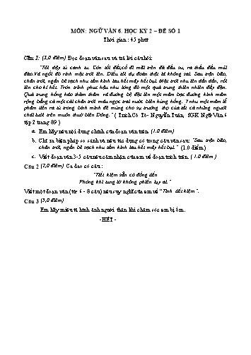 6 Đề kiểm tra học kỳ 2 môn Ngữ văn Lớp 6