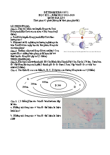 6 Đề tham khảo học kì 1 môn Địa lý Lớp 6 - Năm học 2019-2020