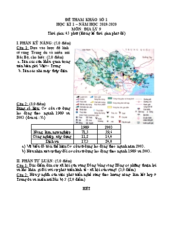 6 Đề tham khảo học kì 1 môn Địa lý Lớp 9 - Năm học 2019-2020