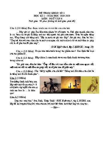 6 Đề tham khảo học kì 1 môn Ngữ văn Lớp 6 - Năm học 2019-2020