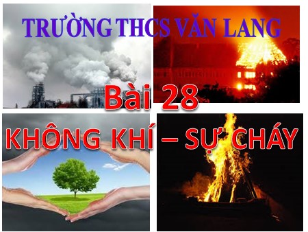 Bài giảng Hóa học 8 - Bài 28: Không khí. Sự cháy - Trường THCS Văn Lang