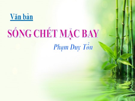 Bài giảng Ngữ văn 7 - Bài: Sống chết mặc bay