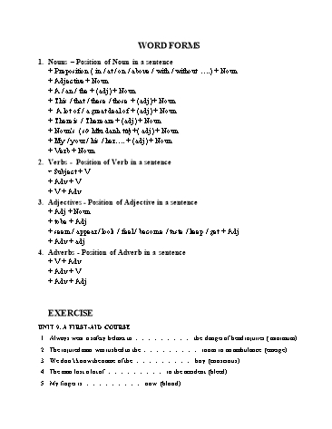 Bài tập English 8 - Unit 9 đến Unit 13