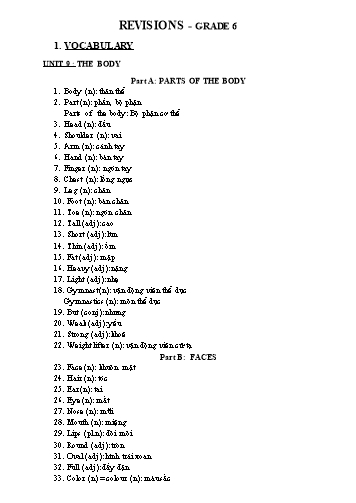 Bài tập ôn tập Tiếng Anh Lớp 6 - Unit 9+10 (Kèm đáp án)