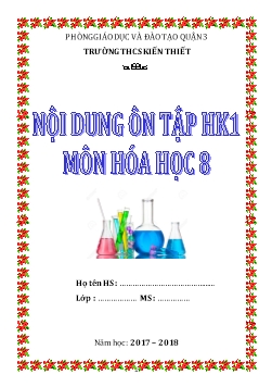 Các dạng bài tập ôn tập học kì 1 môn Hóa học Lớp 8 - Năm học 2017-2018 - Trường THCS Kiến Thiết