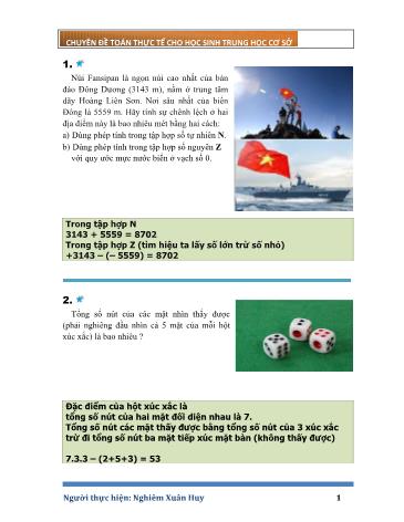 Chuyên đề Toán thực tế cho học sinh Trung học cơ sở - Nghiêm Xuân Huy