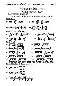 Đề cương ôn tập học kì I môn Toán Lớp 9 - Năm học 2019-2020 - Trường THCS Nguyễn Huệ