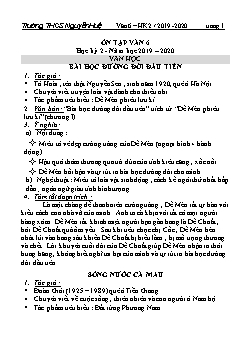 Đề cương ôn tập học kỳ 2 môn Ngữ văn Lớp 6 - Năm học 2019-2020 - Trường THCS Nguyễn Huệ