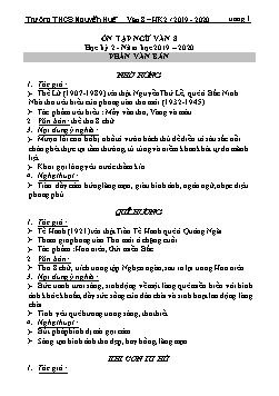 Đề cương ôn tập học kỳ 2 môn Ngữ văn Lớp 8 - Năm học 2019-2020 - Trường THCS Nguyễn Huệ