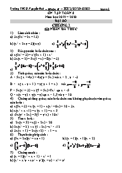 Đề cương ôn tập học kỳ 2 môn Toán Lớp 8 - Năm học 2019-2020 - Trường THCS Nguyễn Huệ