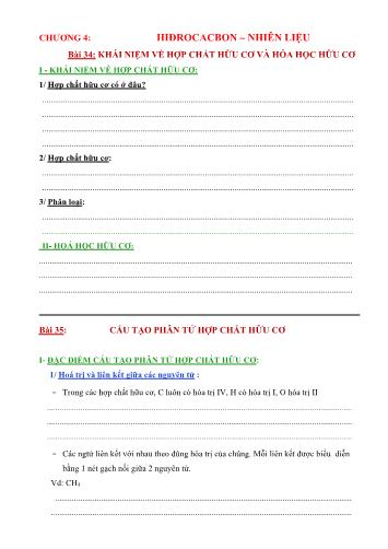 Đề cương ôn tập môn Hóa học Lớp 9 - Bài 34 đến 37