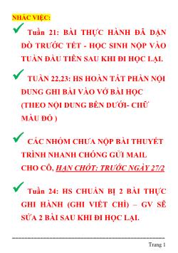 Đề cương ôn tập Sinh học Lớp 9 - Tuần 21 đến 24