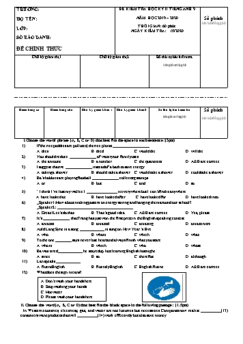 Đề kiểm tra học kỳ II môn Tiếng Anh 9 - Năm học 2019-2020 - Trường THCS Hoàng Quốc Việt (Kèm đáp án và ma trận đề)