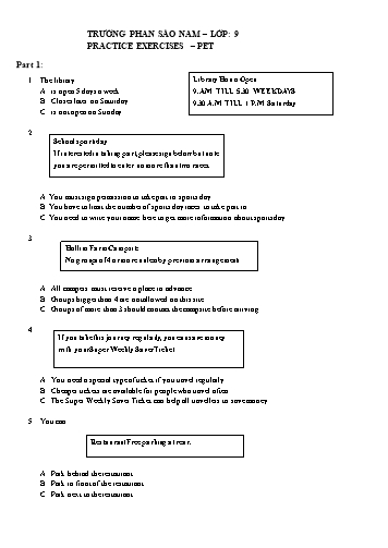 Đề kiểm tra Tiếng Anh Lớp 9 - Trường THCS Phan Sào Nam (Có đáp án)