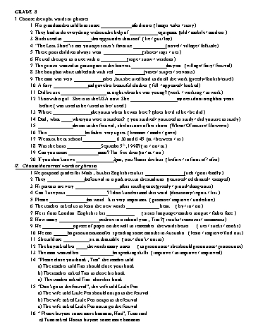 Đề ôn tập Tiếng Anh Lớp 8 - Tuần 4 (Kèm đáp án)