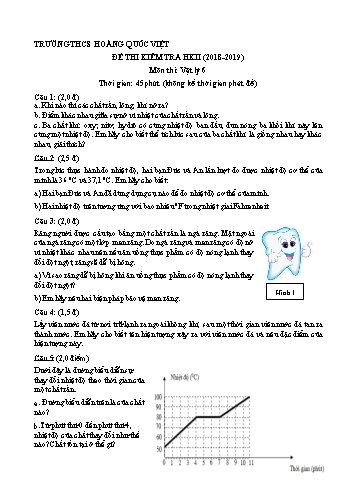 Đề thi học kỳ II Vật lý 6 - Năm học 2018-2019 - Trường THCS Hoàng Quốc Việt (Có đáp án)