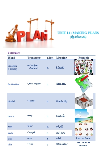 Giáo án English 6 - Unit 14: Making plans - Section A+B