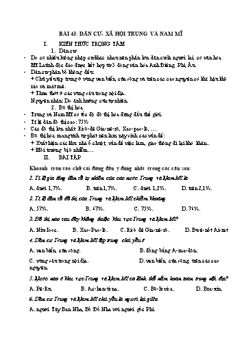 Giáo án ôn tập Địa lí Lớp 7 - Bài 43+44