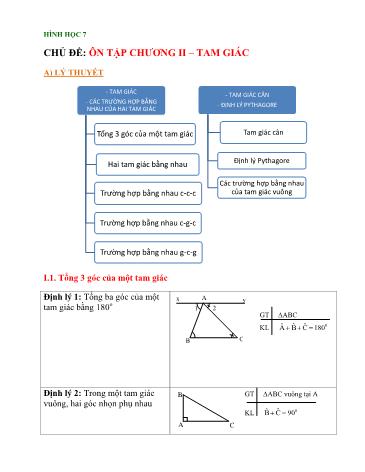 Giáo án ôn tập Hình học 7 - Chương II: Tam giác