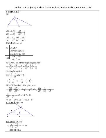 Giáo án ôn tập Hình học 8 - Tuần 22