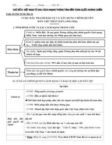 Giáo án ôn tập Lịch sử Khối 9 - Bài 24+25