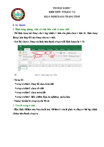 Giáo án ôn tập Tin học Khối 7 - Bài 6+7