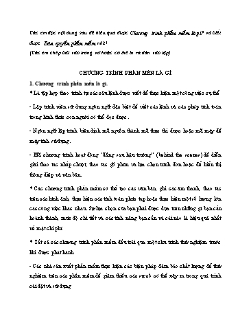 Giáo án ôn tập Tin học Lớp 6 - Tuần 24+25