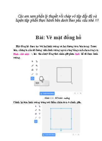 Giáo án ôn tập Tin học Lớp 8 - Vẽ mặt đồng hồ + Vẽ kim đồng hồ