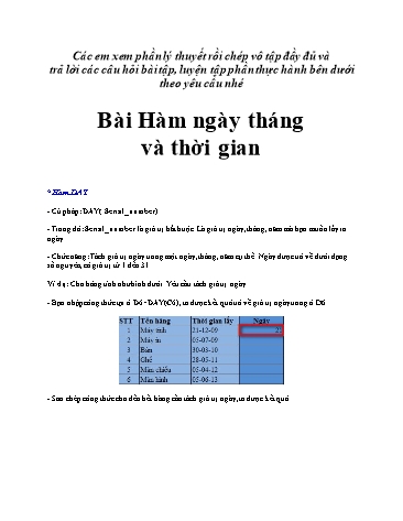 Hệ thống ôn tập kiến thức môn Tin học Lớp 9 - Tuần 24+25 (Kèm đáp án)