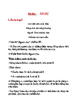 Thiết kế bài dạy Ngữ văn 6 - Bài: Ẩn dụ