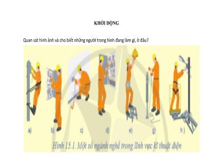Bài giảng Công Nghệ 8 (Cánh diều) - Bài 15: Một số ngành nghề kĩ thuật điện phổ biến