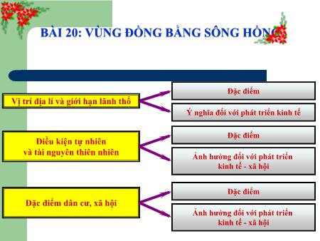 Bài giảng Địa lí Lớp 9 - Bài 20: Vùng Đồng bằng sông Hồng