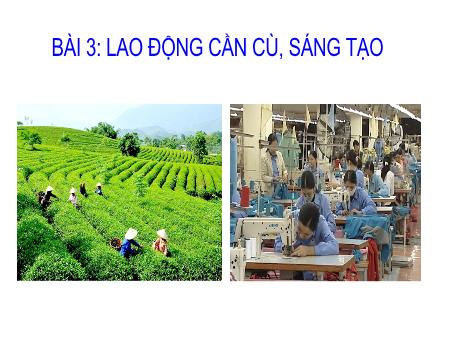 Bài giảng Giáo dục công dân 8 (Kết nối tri thức) - Bài 3: Lao động cần cù, sáng tạo