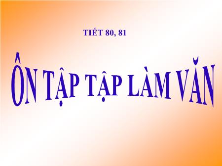 Bài giảng Ngữ văn 9 - Tiết 80+81: Ôn tập tập làm văn