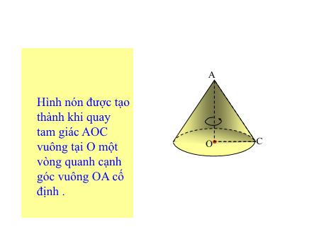 Bài giảng Toán 9 - Diện tích xung quanh, diện tích hình nón