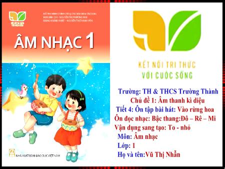 Bài giảng Âm nhạc 1 (Kết nối tri thức) - Chủ đề 1: Âm thanh kì diệu - Tiết 4 - Vũ Thị Nhẫn