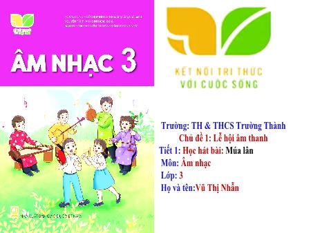 Bài giảng Âm nhạc 3 (Kết nối tri thức) - Chủ đề 1: Lễ hội âm thanh - Tiết 1 - Vũ Thị Nhẫn