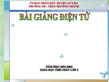 Bài giảng Giáo dục thể chất 2 - Chủ đề: Đội hình đội ngũ