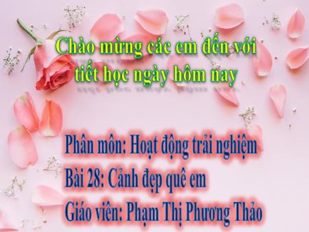 Bài giảng Hoạt động trải nghiệm 2 - Bài 28: Cảnh đẹp quê em - Phạm Thị Phương Thảo