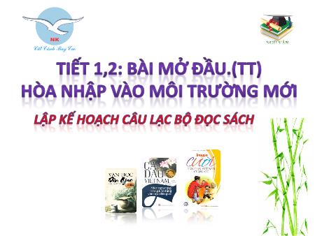 Bài giảng Ngữ Văn 6 - Lập kế hoạch câu lạc bộ đọc sách (Tiết 1+2: Bài mở đầu)