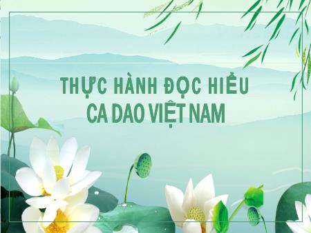 Bài giảng Ngữ Văn 6 - Thực hành đọc hiểu ca dao Việt Nam