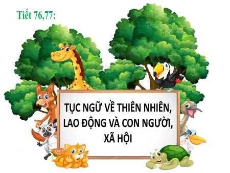 Bài giảng Ngữ văn 7 - Tục ngữ về thiên nhiên, lao động và con người, xã hội (Tiết 76+77)