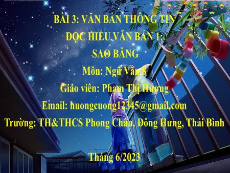 Bài giảng Ngữ Văn 8 - Bài 3: Văn bản thông tin - Năm học 2023-2024 - Phạm Thị Hương