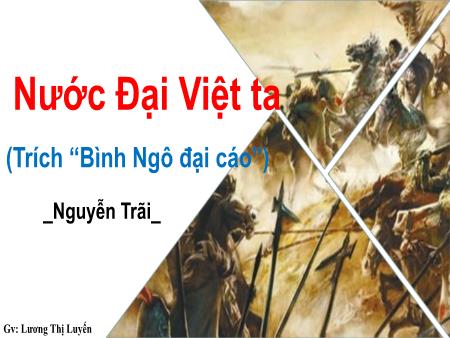 Bài giảng Ngữ Văn 8 - Nước Đại Việt ta - Lương Thị Luyến