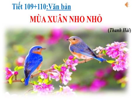 Bài giảng Ngữ Văn 9 - Tiết 109+110: Văn bản - Mùa xuân nho nhỏ